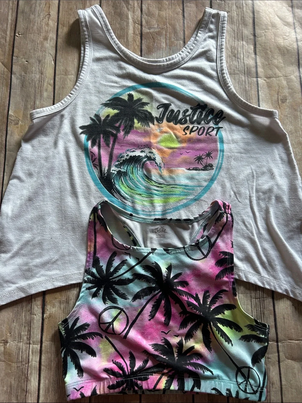 Justice Girls Pink, Black, White & Multicolor Matching Set